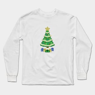 Video Game Style Christmas Tree Long Sleeve T-Shirt